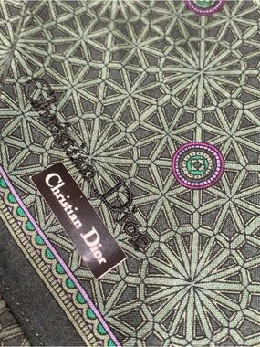 Christian Dior Green Geometric Handkerchief